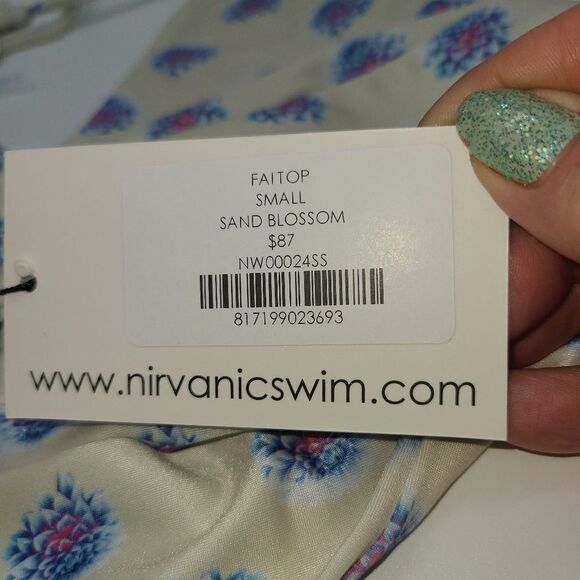 Nirvanic Swim Bikini Fai Wrap Top in Sand Blossom (S) - Picture 4 of 5